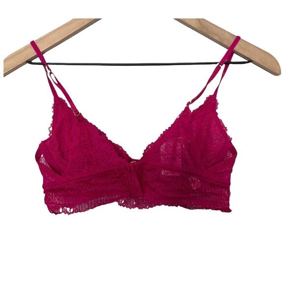 Free People Size XS Sexy Lace Alyssa Underwire Bra In Fuschia Fantastic Pink - Picture 9 of 11